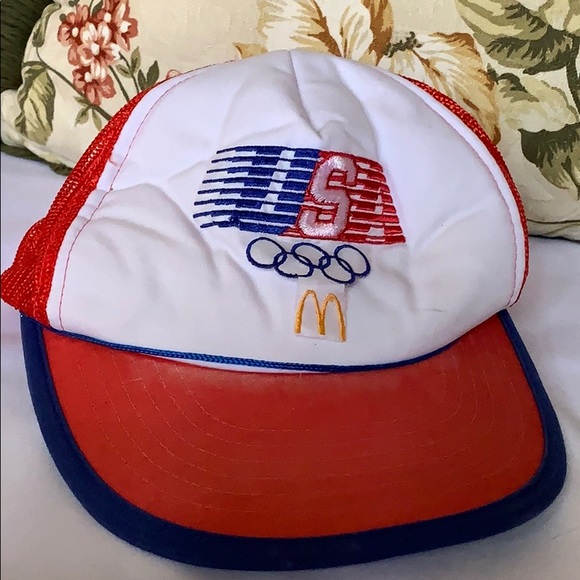 Vintage Other - USED 1984 USA Olympics McDonald's Mesh Trucker Vtg hat